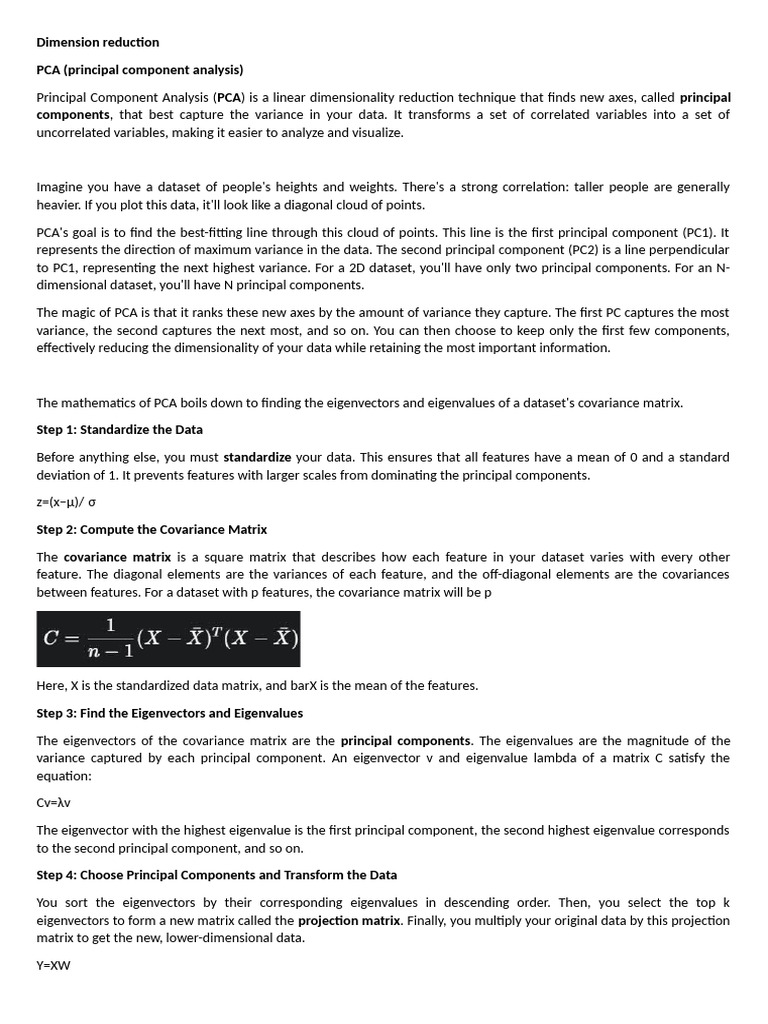 Dimension reduction | PDF | Principal Component Analysis | Eigenvalues ...