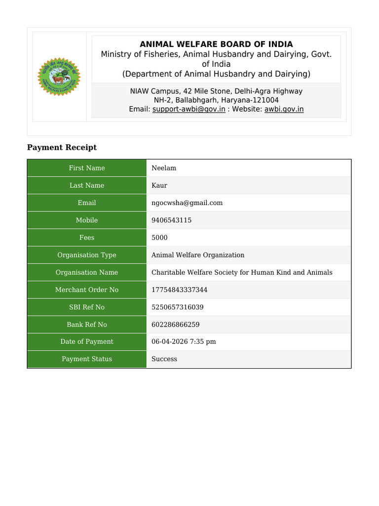 Renewal of Awbi Recognition Cwsha Payment | PDF