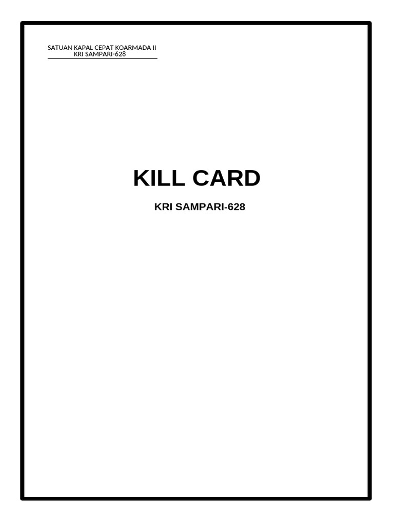 Kill Card Kri Spr-628 | PDF