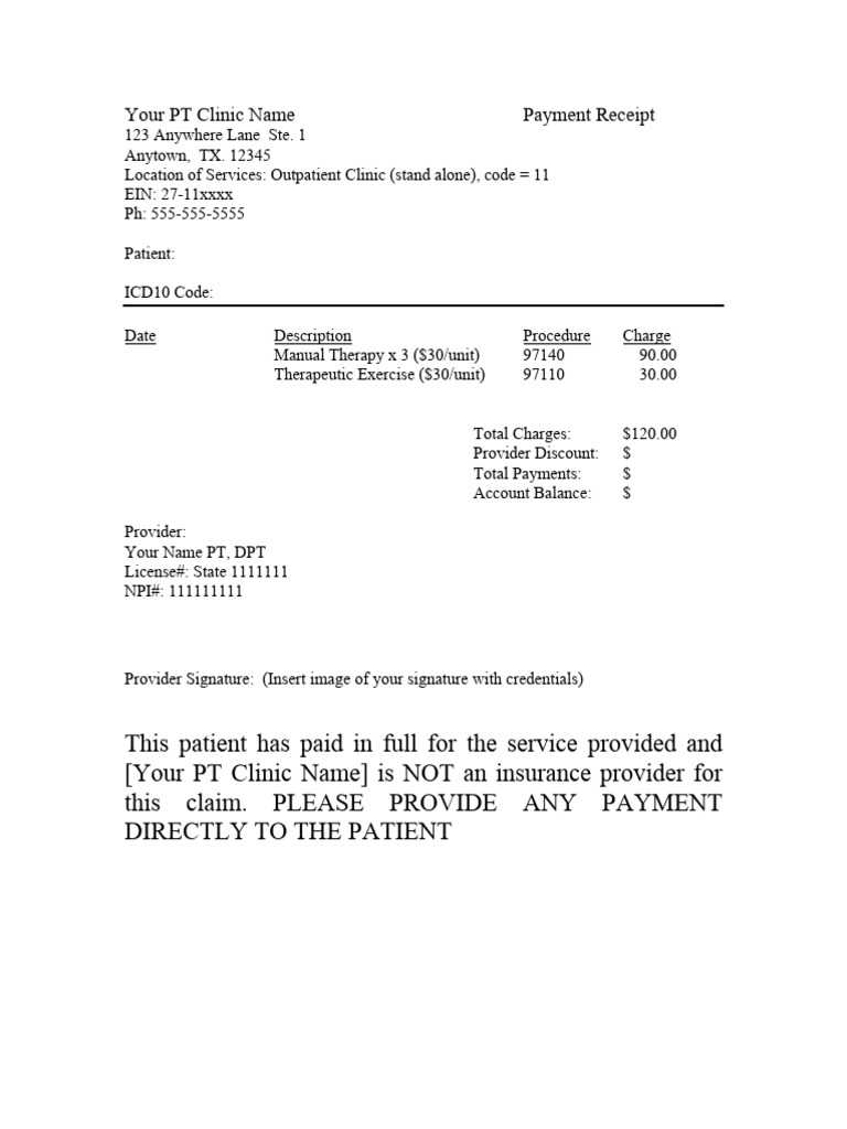 Cash Based PT Receipt Example Template1 (1) | PDF