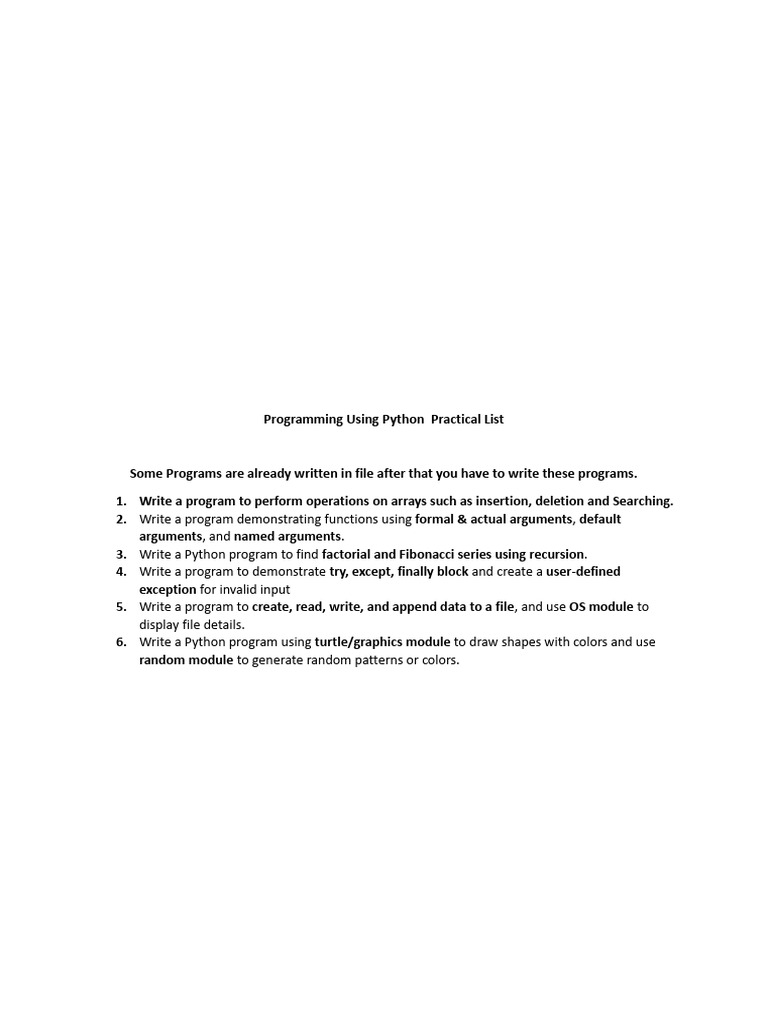 Practical List for Bca 6th Sem | PDF | Computer Network | Python ...