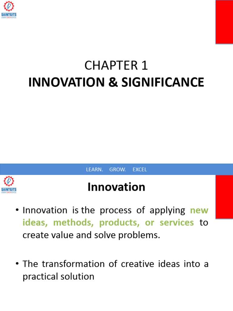 Chapter 1 - Innovation & Significance.pptx | PDF | Innovation ...