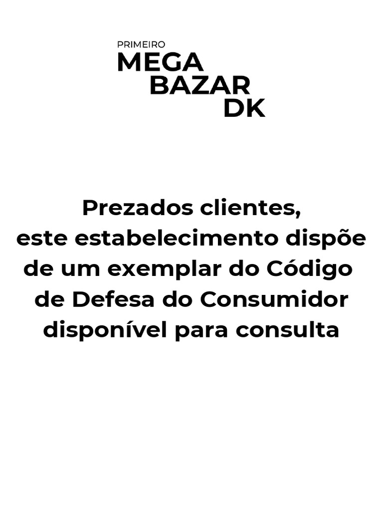 Prezados Clientes, Este Estabelecimento Dispõe de Um Exemplar Do Código ...