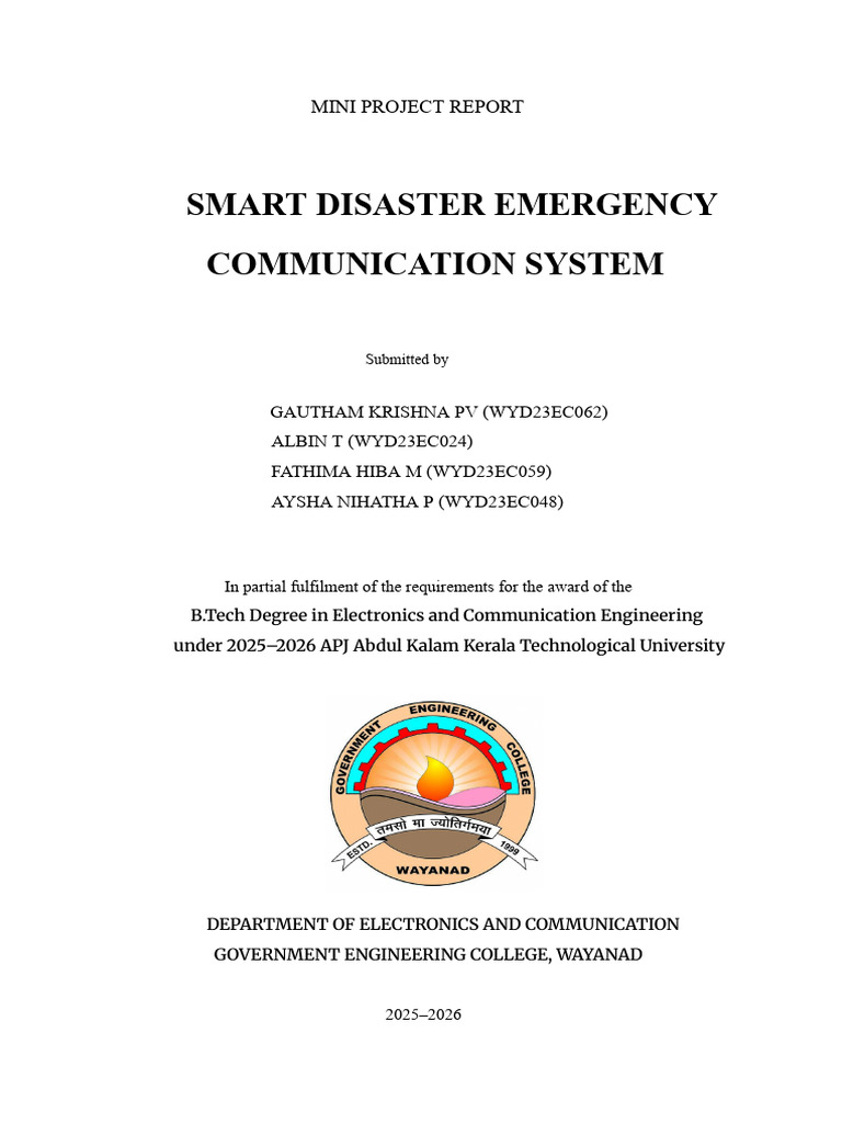 smart disaster emergency communication system_numbered | PDF | Internet ...