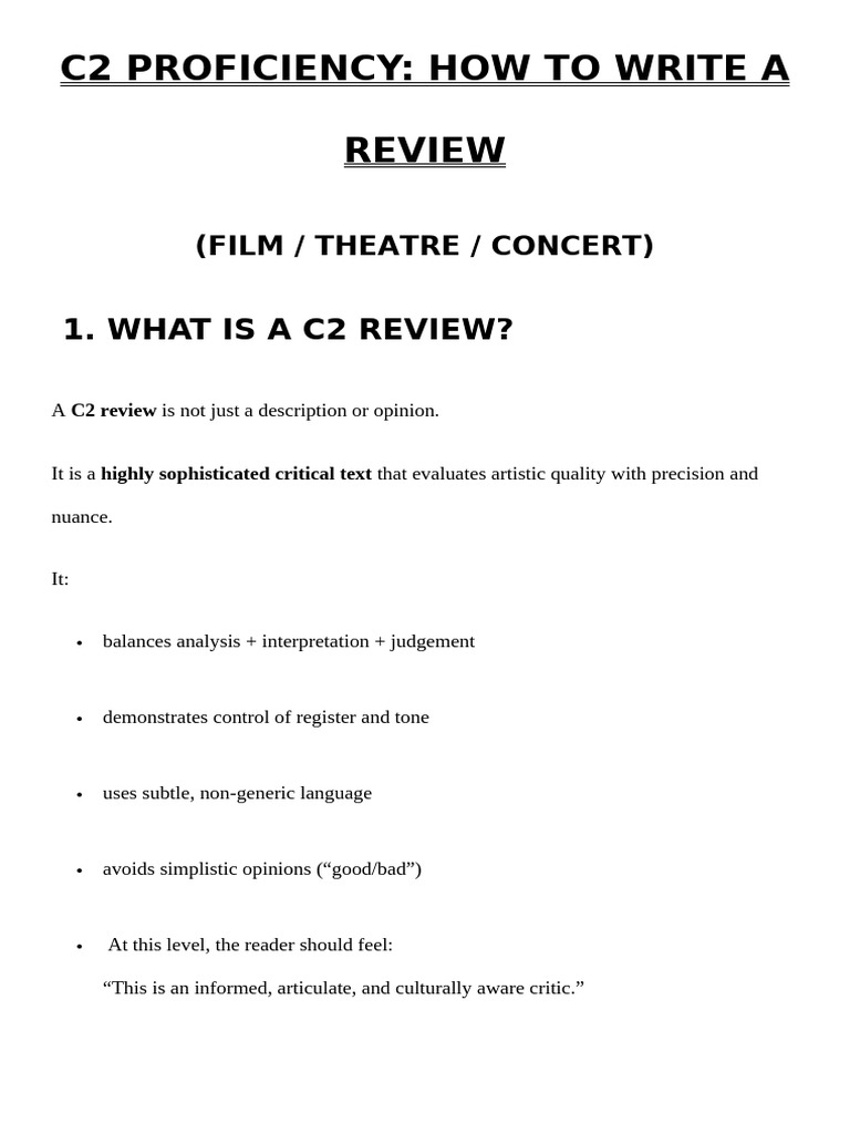 c2 Proficiency Review c2 | PDF