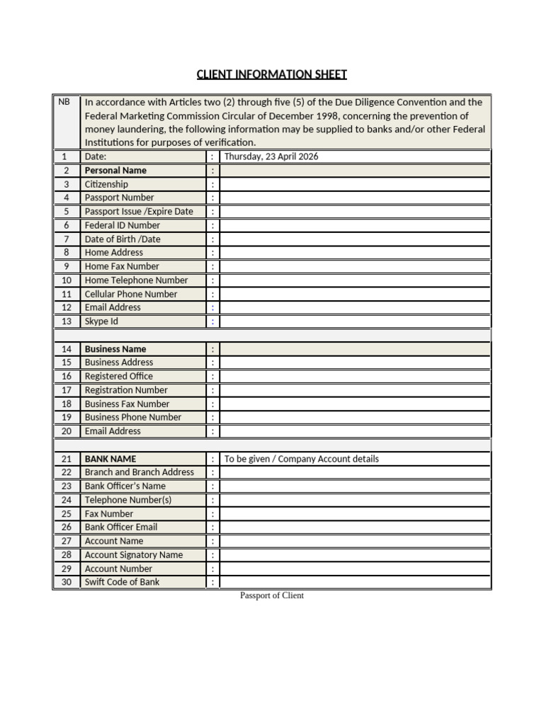 CIS Simple Form [Vmc Template] | PDF