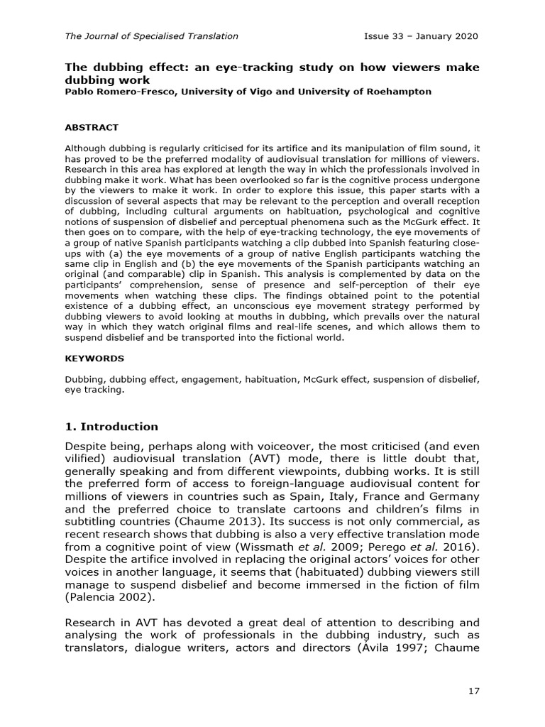 The Dubbing Effect | PDF | Cognitive Science | Cognition