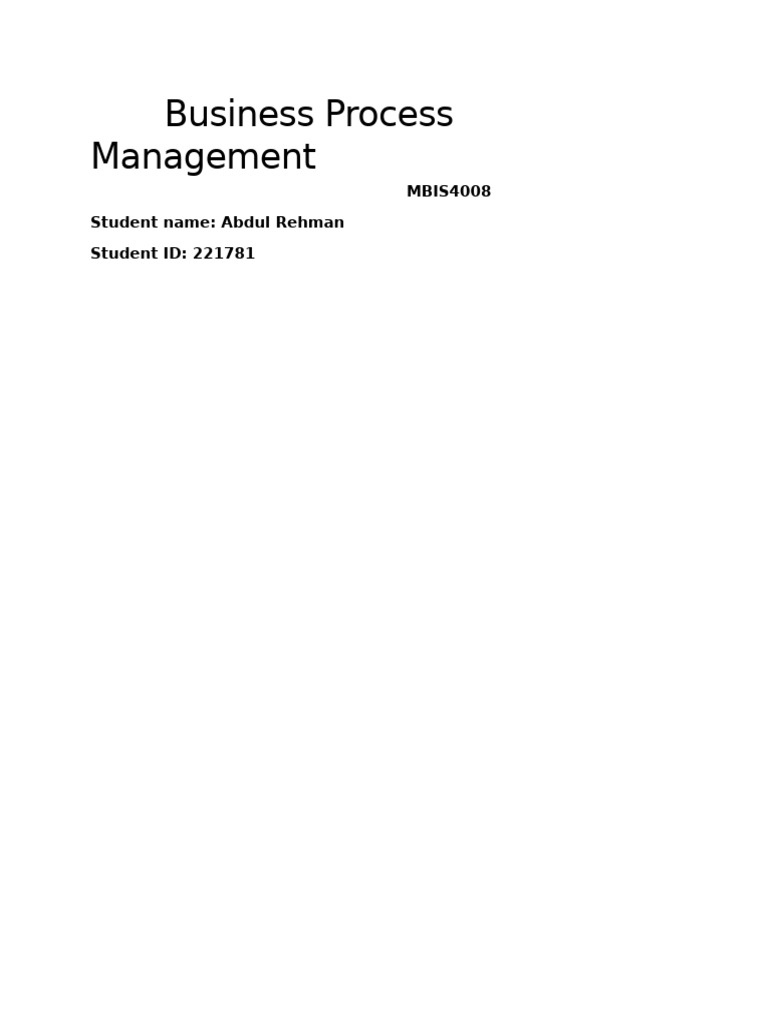 Business Process Management | PDF