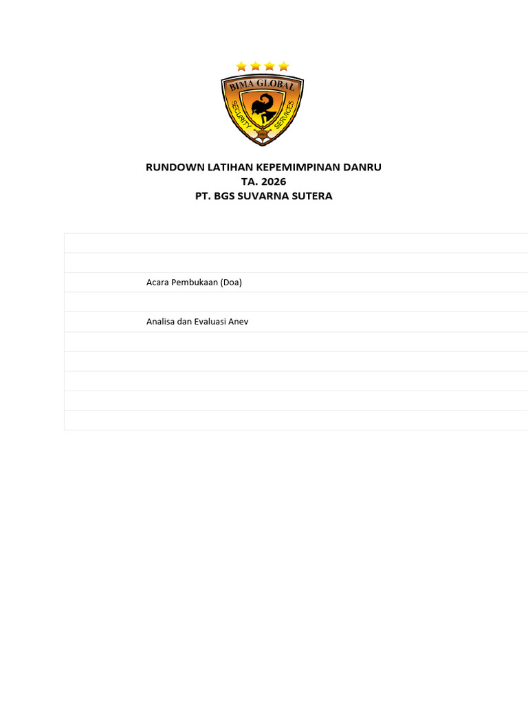1. Rundown Acara Pelatihan Danru.oke | PDF