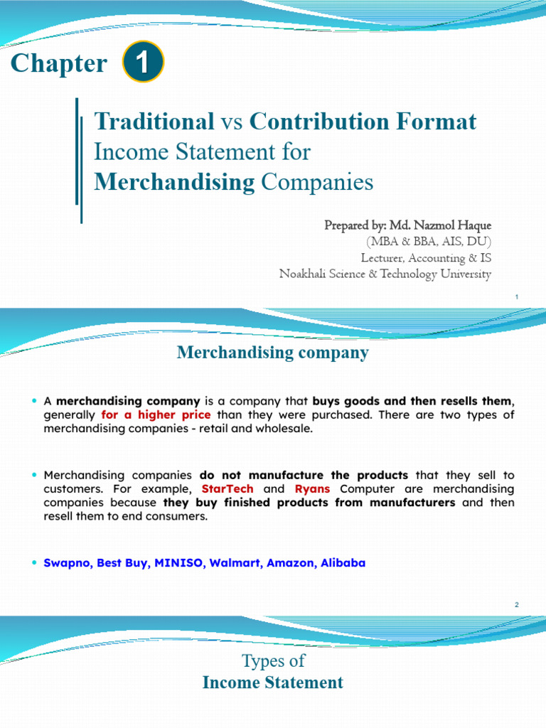 Ch1_Traditional vs Contribution Format | PDF | Expense | Cost