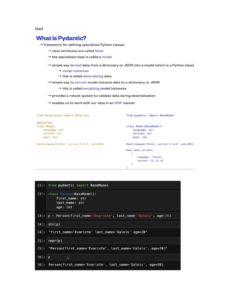 Pydanitic Cheat Sheet Basics | PDF | Parameter (Computer Programming ...