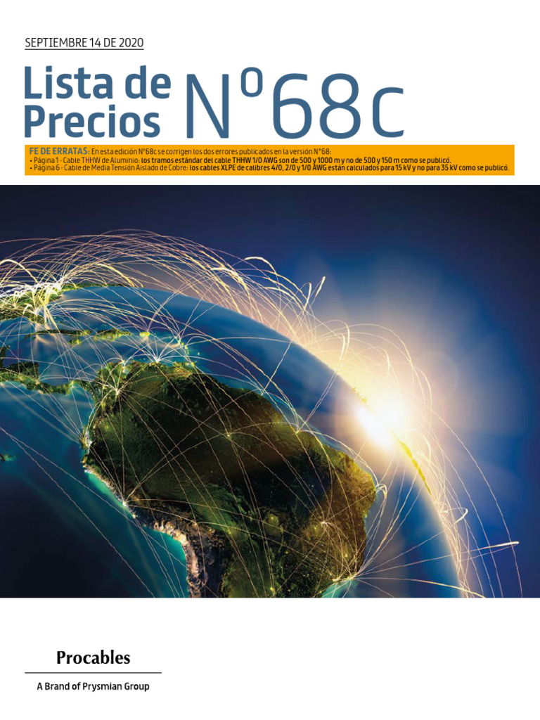 Procables Listaprecios 68C | PDF | Cobre | Bancos