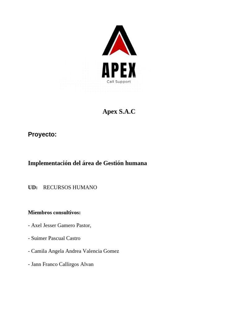 Proyecto Gestion Humano Grupo 3 | PDF | Gestión de recursos humanos ...