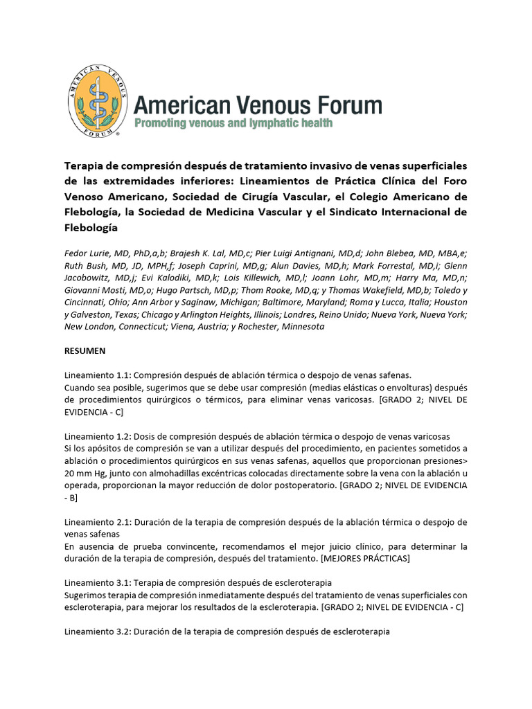 AVF-Compression-Therapy-Guidelines-Spanish | PDF | Terapia | Venas ...