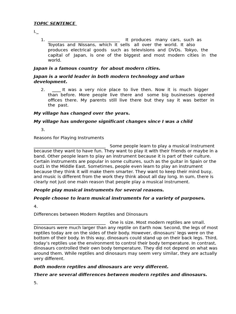 Topic Sentence w2 | PDF | Tropical Cyclones | Storms