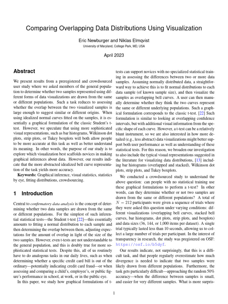 Comparing Overlapping Data Distributions Using Visualization | PDF ...