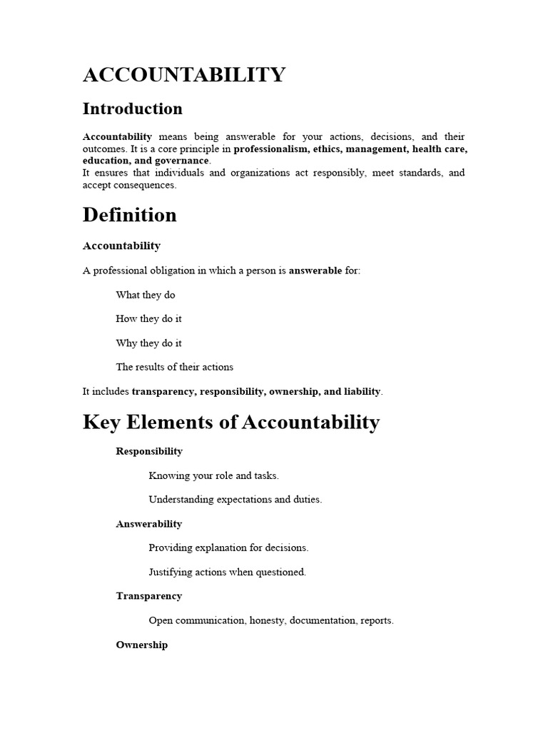 Accountability | PDF | Accountability | Integrity