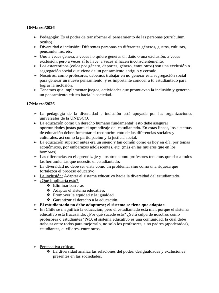 Pedagogía de la diversidad e inclusión | PDF | Inclusión (Educación ...