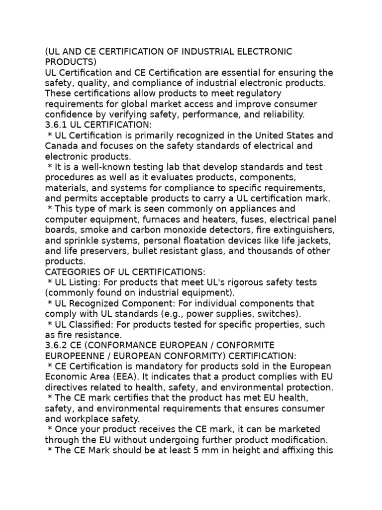 (Ul and Ce Certification of In | PDF