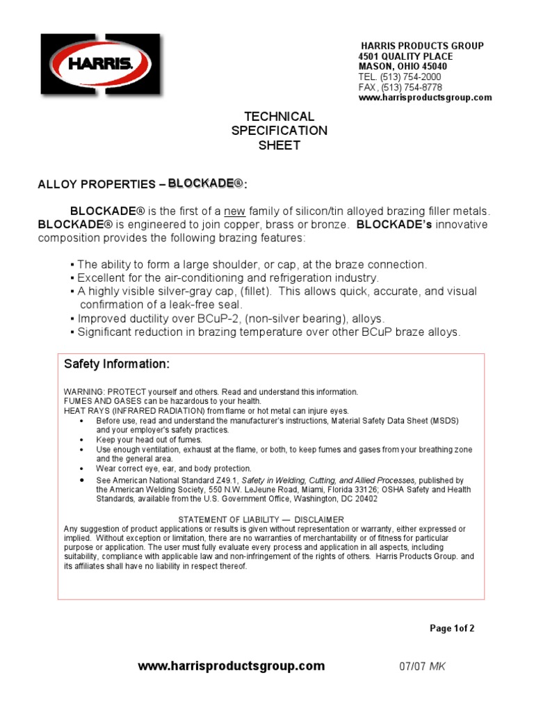 Blockade Specs | PDF | Welding | Construction