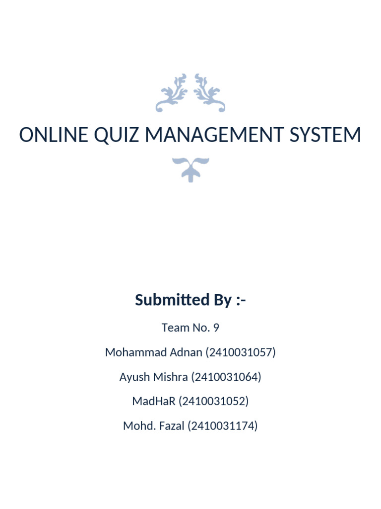 Online Quiz Management System ER Diagram | PDF