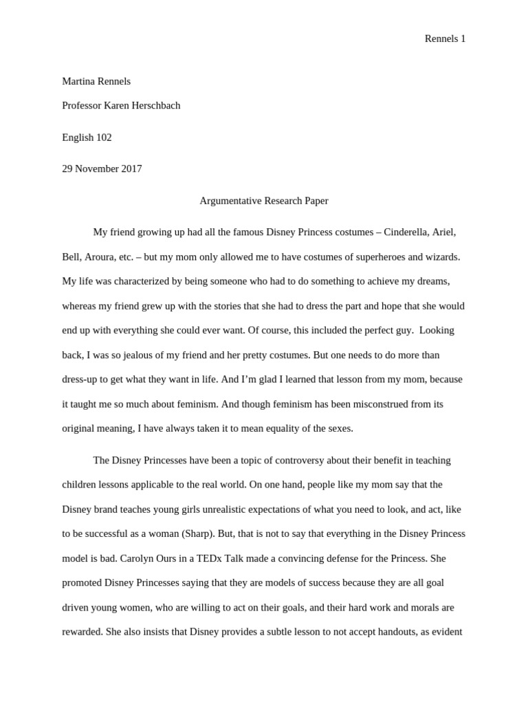 Argumentative Research Paper | PDF | Feminism | Gender Studies
