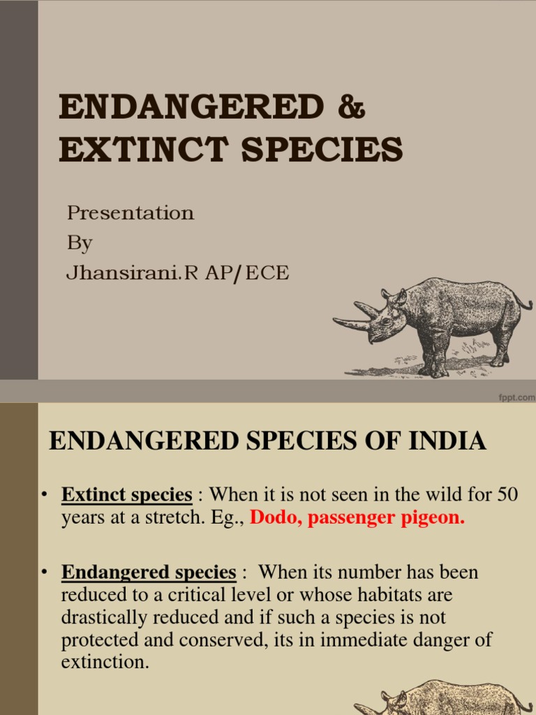 Endangered and Extinct Species Overview | PDF | Endangered Species ...