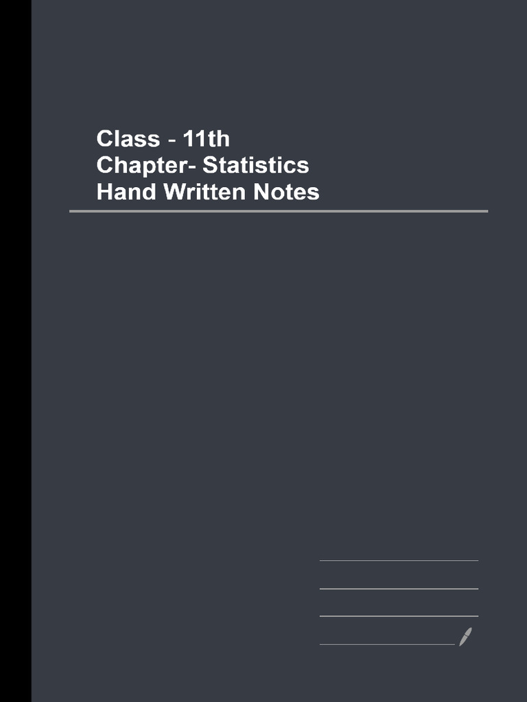 Statistics Handwritten Notes | PDF