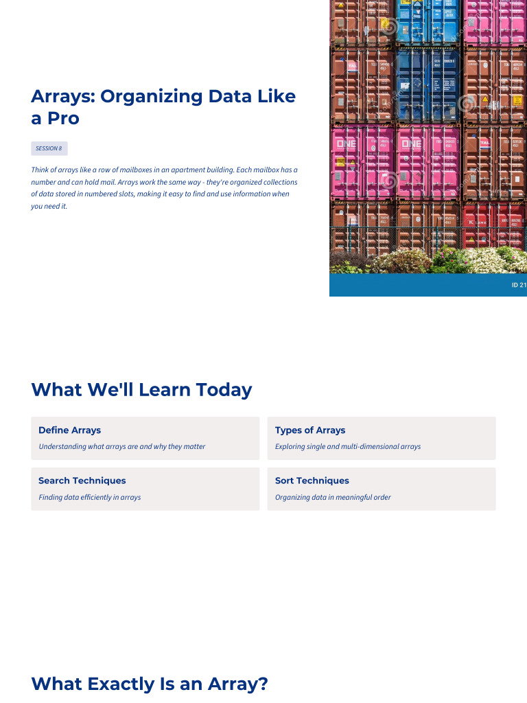 Arrays Organizing Data Like a Pro (1) | PDF | Computer Data Storage ...