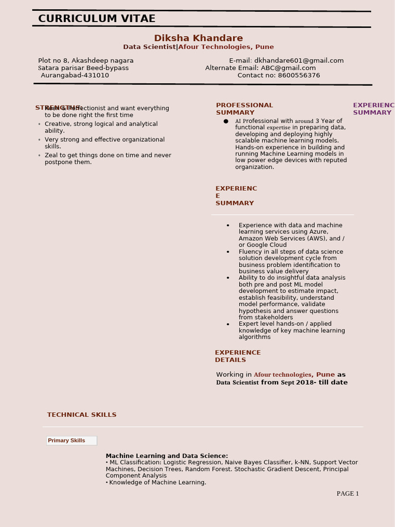 Diksha Kandhare_Afour Technologies | PDF | Machine Learning | Cloud ...