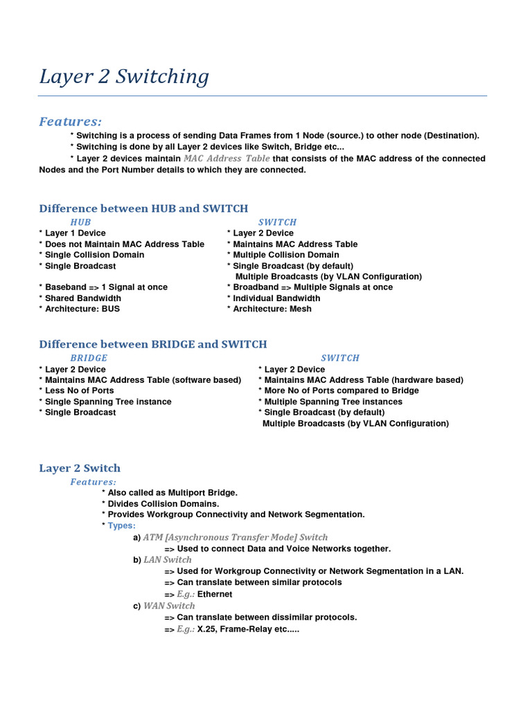 09_Layer 2 Switching | PDF | Network Switch | Telecommunications