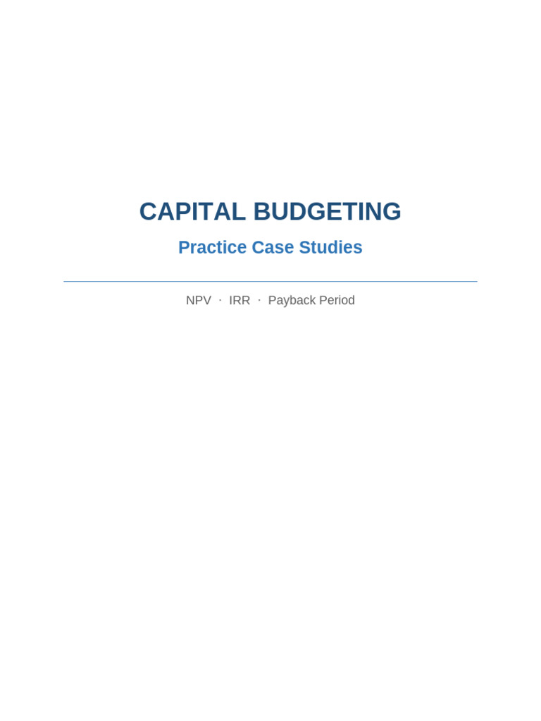 Capital Budgeting Questions | PDF | Capital Budgeting | Net Present Value