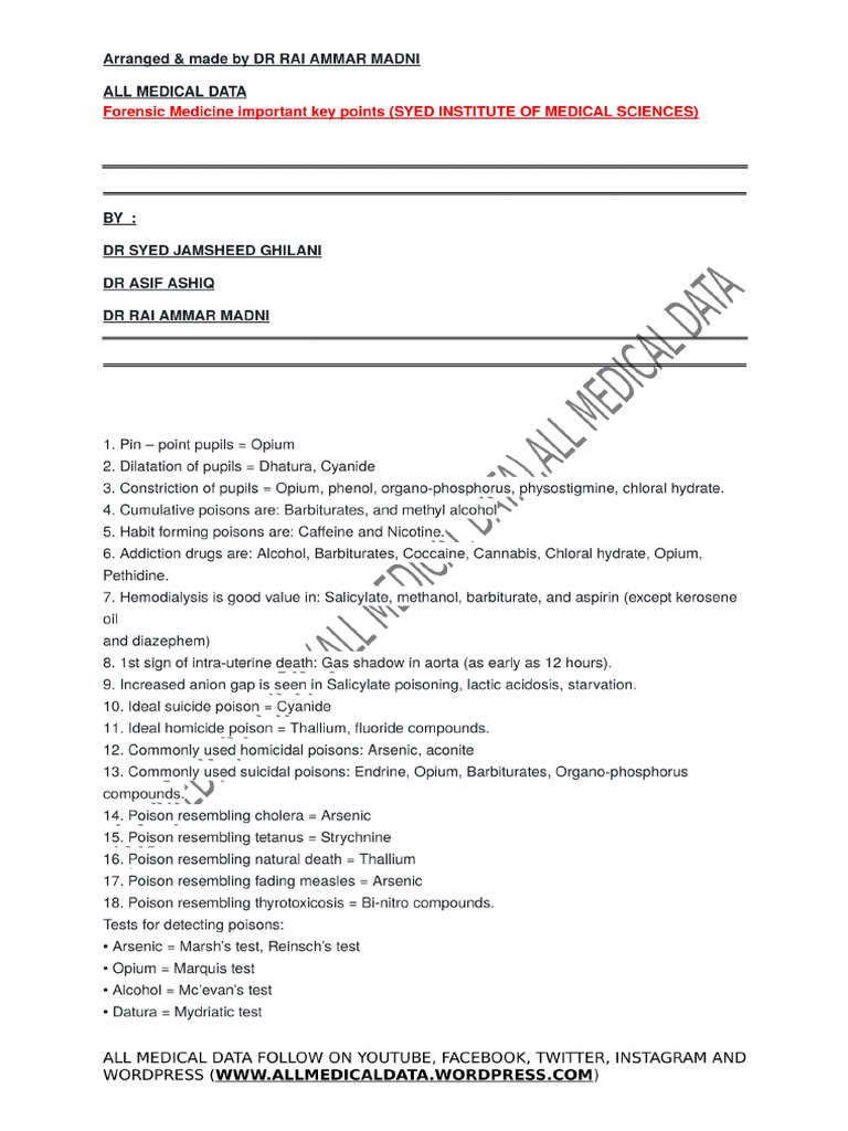 Forensic Key Points - File 2 | PDF