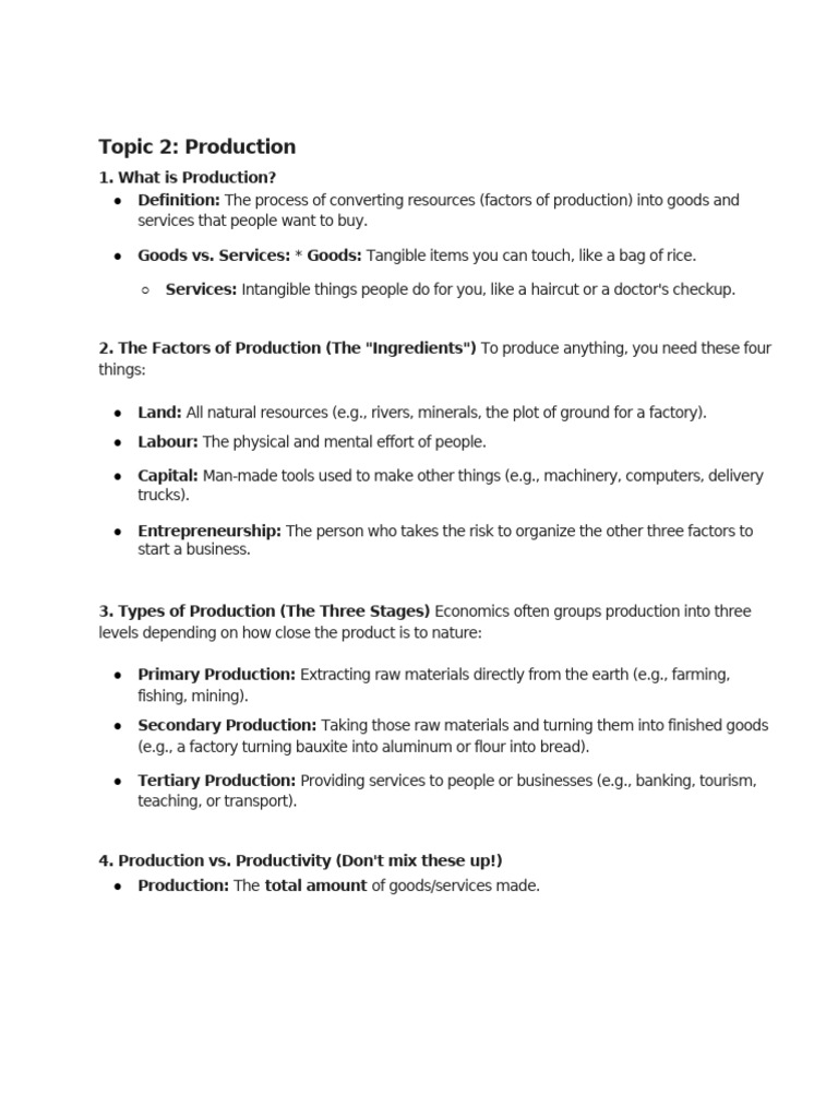 Production- Key Concepts Explained | PDF