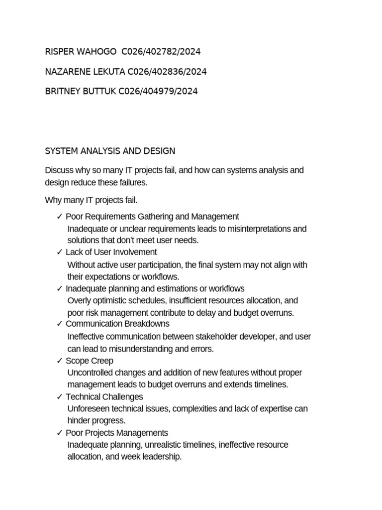 SYSTEM Analysis and Design | PDF