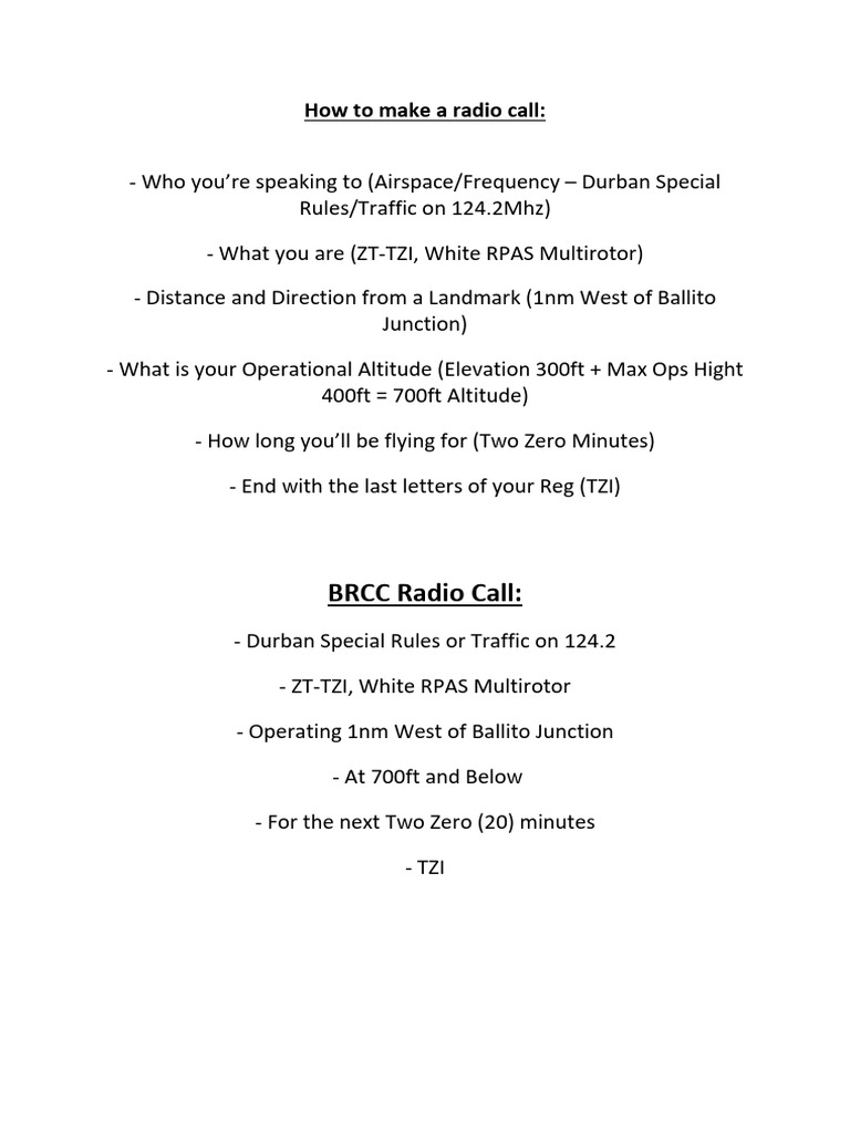 Radio Call | PDF