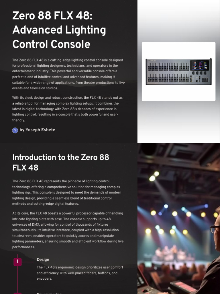 Zero 88 FLX 48 Advanced Lighting Control Console | PDF | User Interface ...