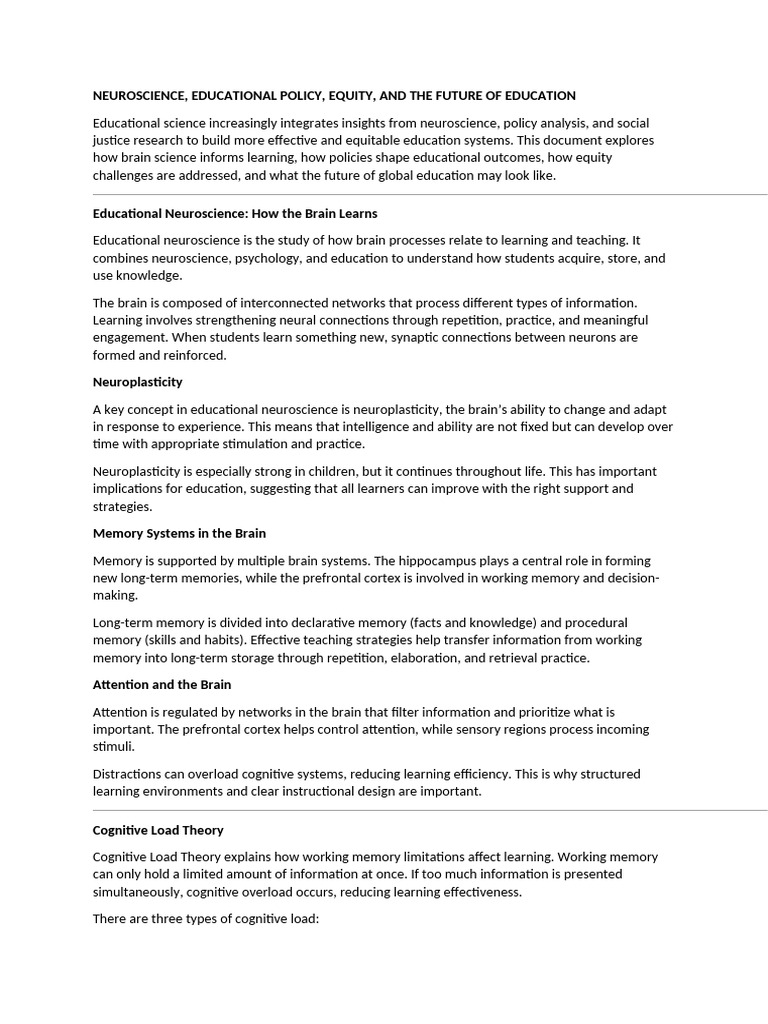 Neuroscience | PDF | Memory | Learning