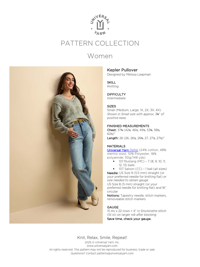 Kepler Pullover Dallas | PDF | Knitting | Clothing