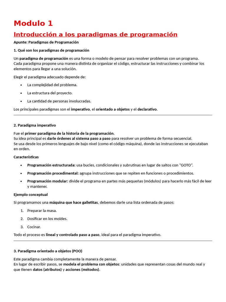 Paradigmas de programacion Apunte Siglo 21 | PDF | Paradigmas de ...
