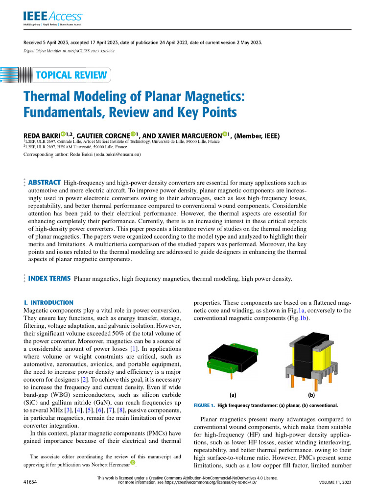 Thermal Modeling of Planar Magnetics_ Fundamentals, Review and Key ...