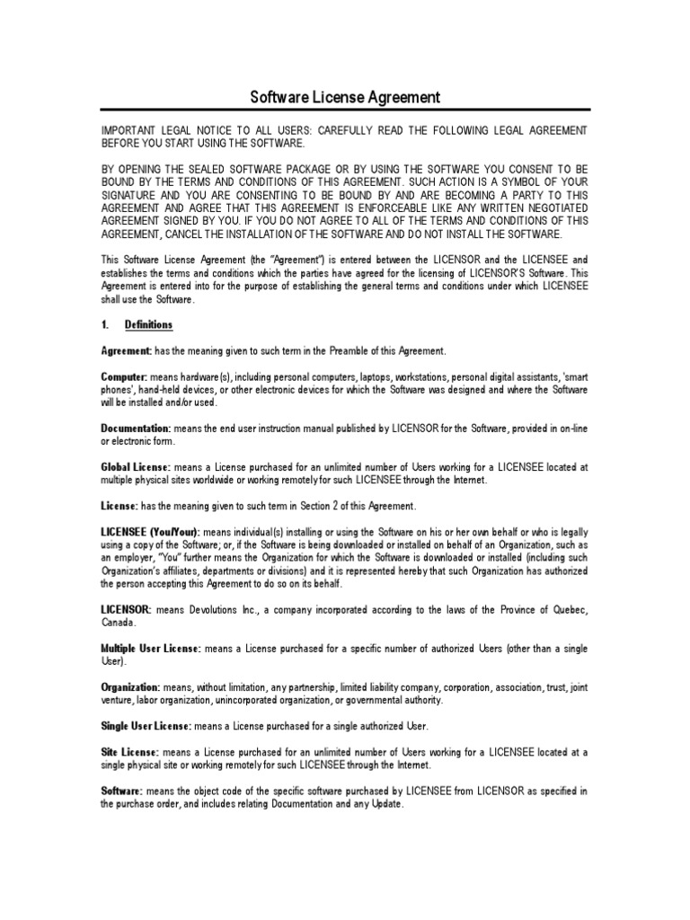 Software License Agreement | PDF | Business