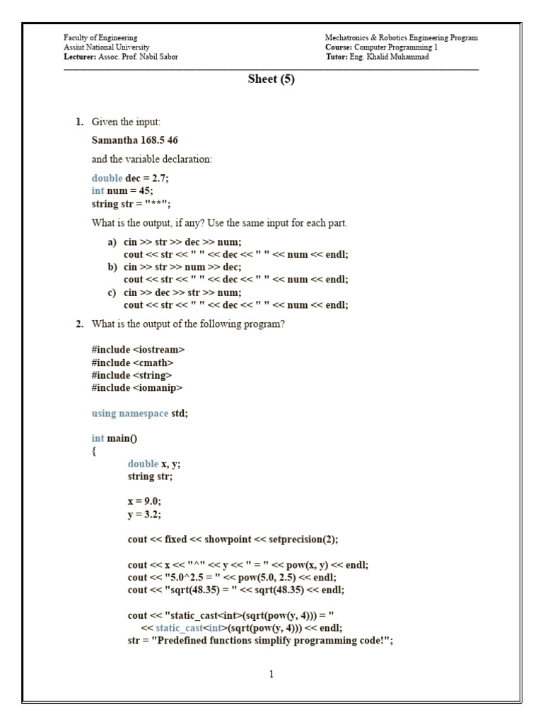 Sheet 05 | PDF | Software Engineering | Computing