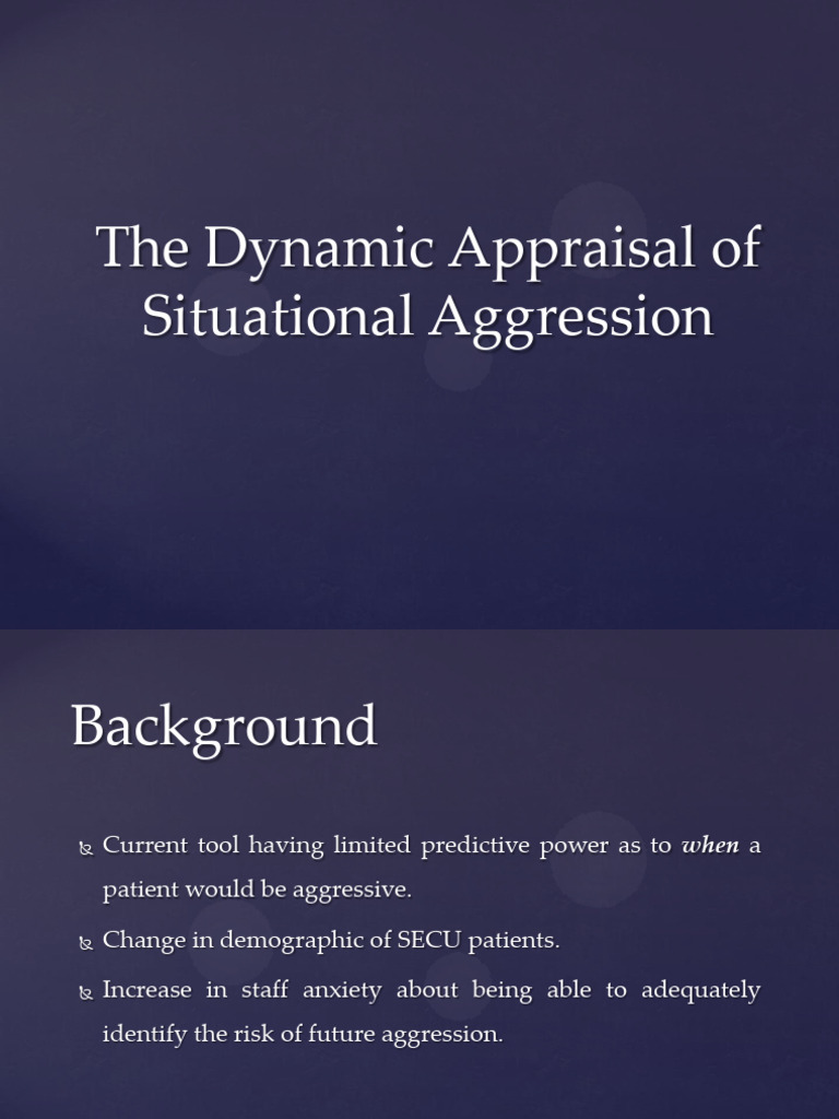 Dynamic Appraisal of Situational Aggression | PDF
