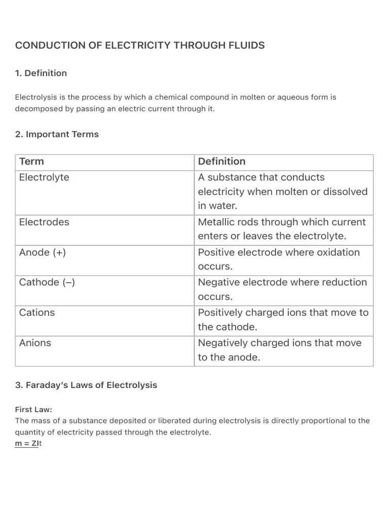 Conduction of Electricity Through Fluids | PDF | Gases | Electrochemistry
