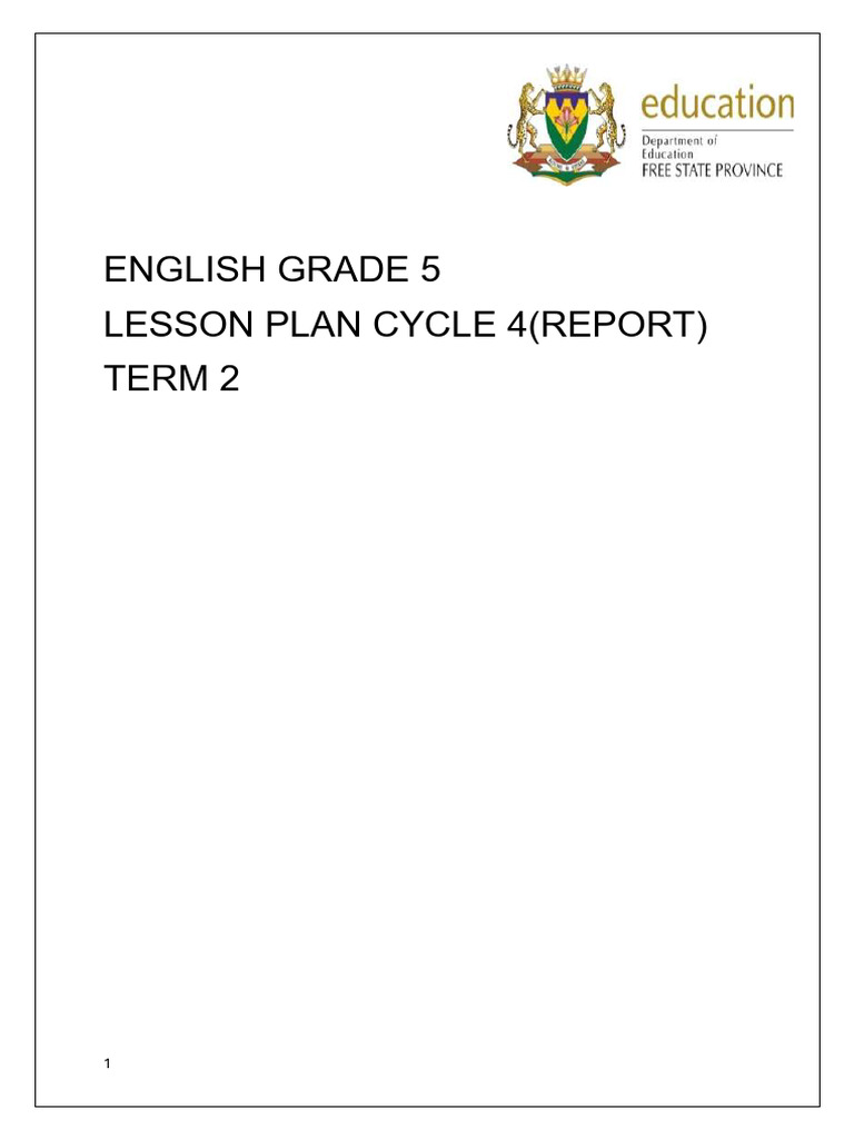 Grade 5 Term 2 2026 Cycle 4 Lesson Plan | PDF | Communication | Learning