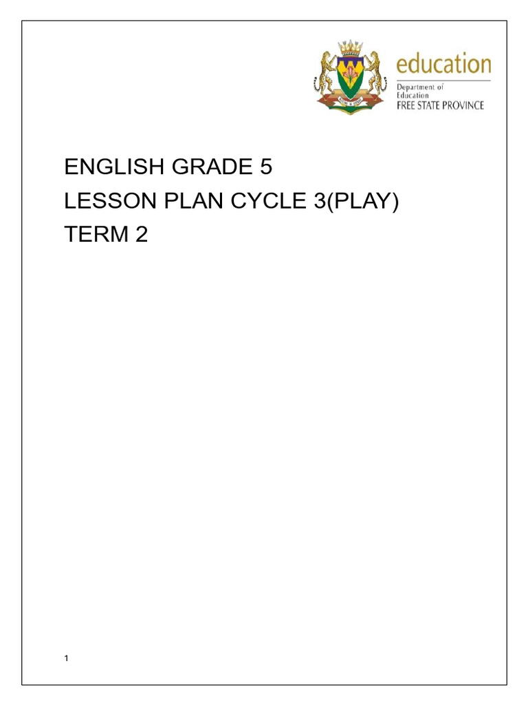 Grade 5 Term 2 2026 Cycle 3 Lesson Plan Final | PDF | Reading ...