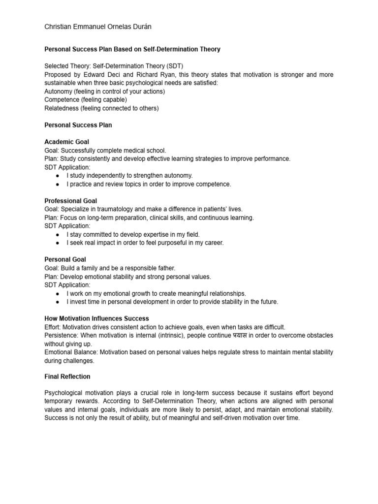 _Interdisciplinary Psychology and Success Project | PDF