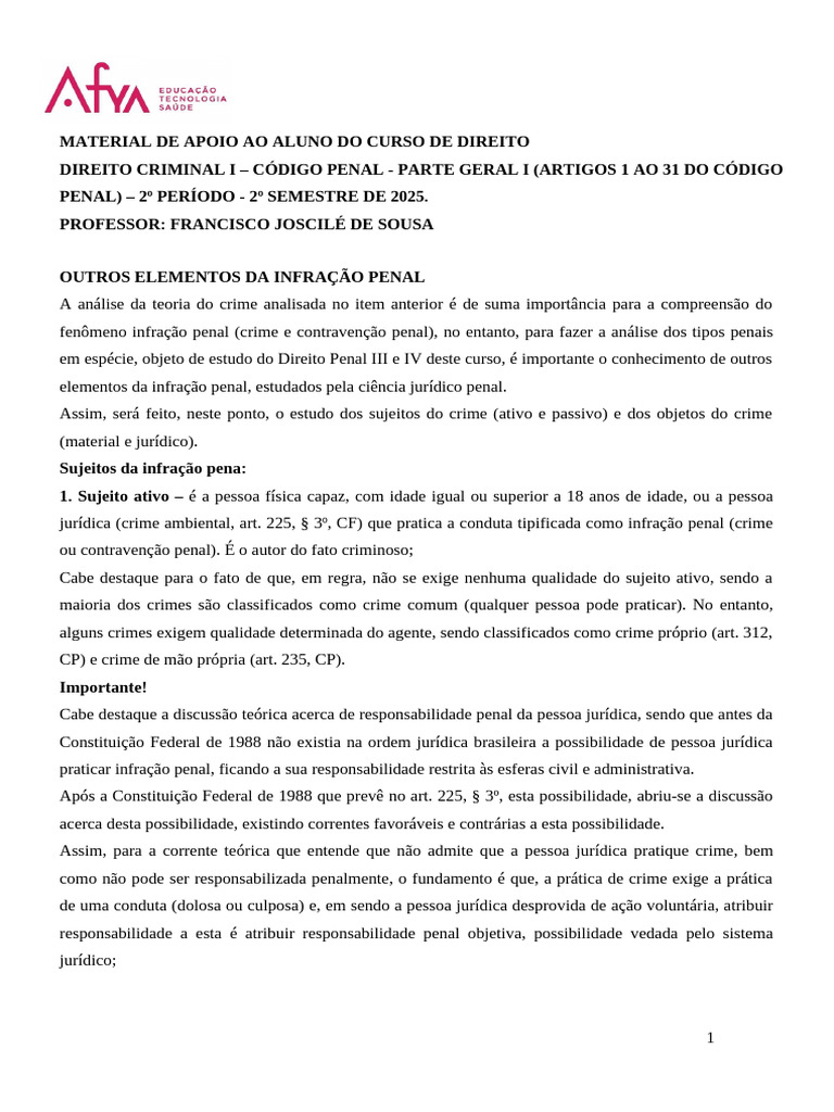 Material de apoio 8 | PDF | Crimes | Crime e Violência