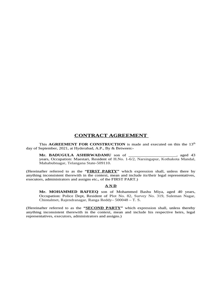 Contract Agreement (1) | PDF